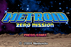 Metroid Zero Mission - Menu Hack Title Screen